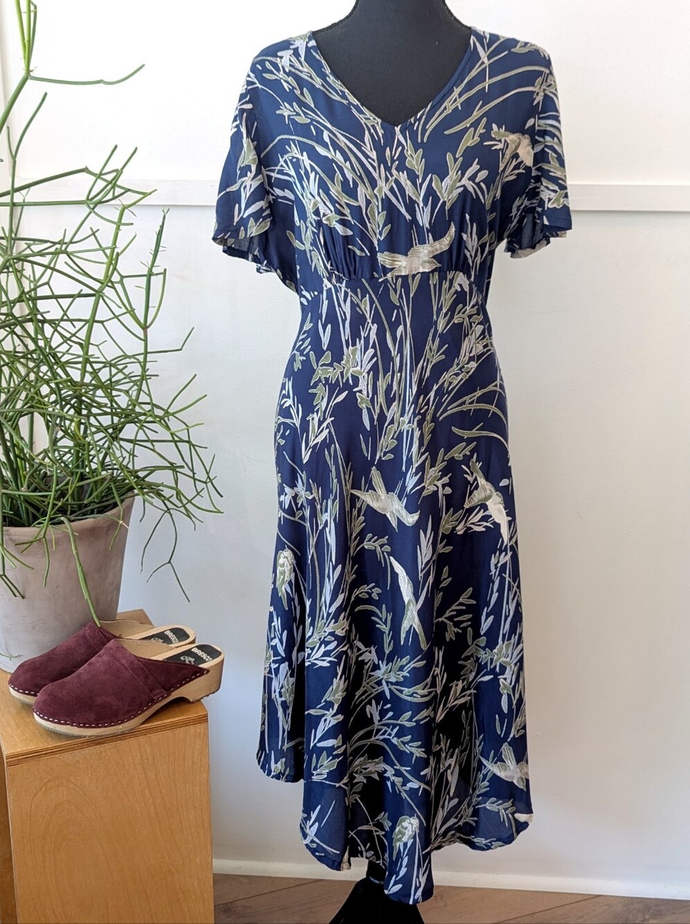 Masia Nanette Dress Bird Print Size Small